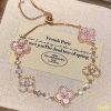 Pink Floral Charm Bracelet Pink Floral Charm Bracelet