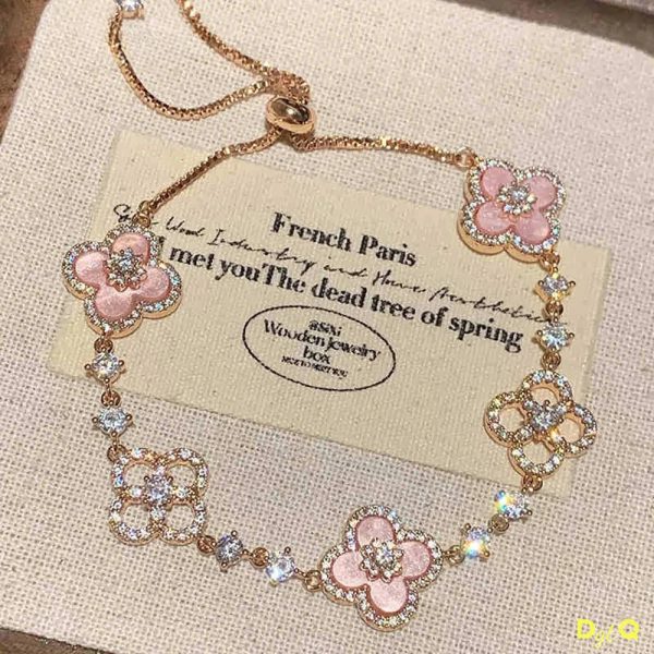 Pink Floral Charm Bracelet Pink Floral Charm Bracelet