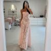 Pink Floral Lace Maxi Dress Pink Floral Lace Maxi Dress