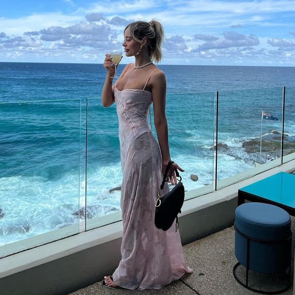 Pink Floral Lace Maxi Dress Pink Floral Lace Maxi Dress