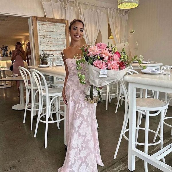 Pink Floral Lace Maxi Dress Pink Floral Lace Maxi Dress