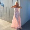 Pink Floral Lace Maxi Dress Pink Floral Lace Maxi Dress