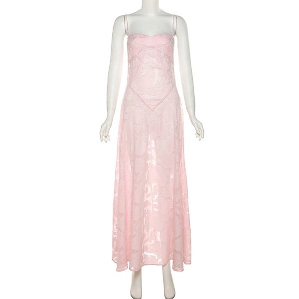 Pink Floral Lace Maxi Dress Pink Floral Lace Maxi Dress