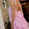 Pink Halter Ruffled Layered Maxi Dress Pink Halter Ruffled Layered Maxi Dress