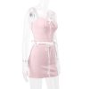 Pink Lace Bow Cami Top And Mini Skirt Set
