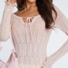 Pink Long Sleeve Ruched Top Pink Long Sleeve Ruched Top