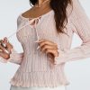 Pink Long Sleeve Ruched Top Pink Long Sleeve Ruched Top