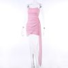 Pink Mesh Corset Draped Tube Mini Dress Pink Mesh Corset Draped Tube Mini Dress