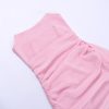 Pink Mesh Corset Draped Tube Mini Dress Pink Mesh Corset Draped Tube Mini Dress