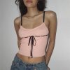 Pink Ribbed Lace Up Top Pink Ribbed Lace Up Top