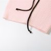 Pink Ribbed Lace Up Top Pink Ribbed Lace Up Top