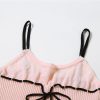 Pink Ribbed Lace Up Top Pink Ribbed Lace Up Top