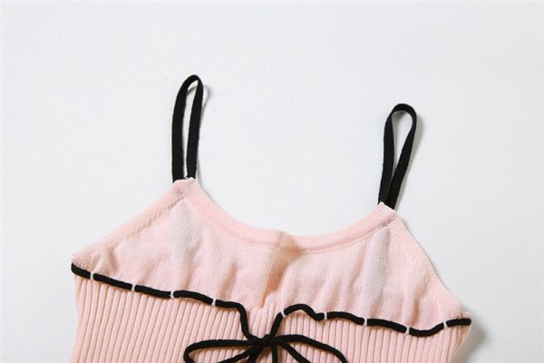 Pink Ribbed Lace Up Top Pink Ribbed Lace Up Top