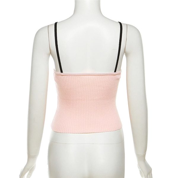 Pink Ribbed Lace Up Top Pink Ribbed Lace Up Top