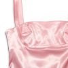 Pink Satin Square Neck Strap Mini Dress Pink Satin Square Neck Strap Mini Dress