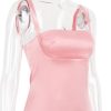 Pink Satin Square Neck Strap Mini Dress Pink Satin Square Neck Strap Mini Dress