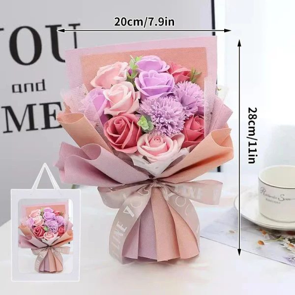 Pink Soap Rose Preserved Bouquet Pink Soap Rose Preserved Bouquet