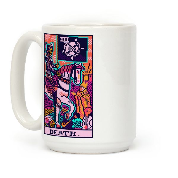 Pixelated Death Tarot Card Coffee Mug