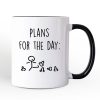 Plans for the Day Personalized Mug, Funny Minimalist Sarcastic Gift with Custom Name