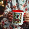 Playful Border Collie with Santa Hat Personalized Mug, Festive Canine Christmas Gift with Custom Name Playful Border Collie with Santa Hat Personalized Mug, Festive Canine Christmas Gift with Custom Name