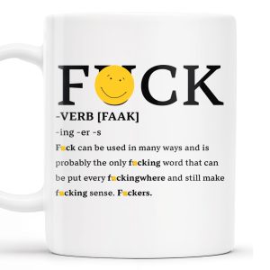 Playful Expletive With Smiley Face Humorous Mug - Personalized Custom Coffee Mug - COL069_MG