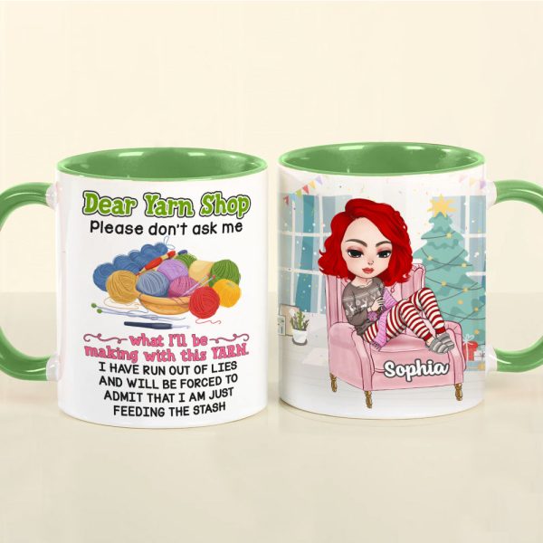 Please Don't Ask me What I'll Be Making With This Yarn Personalized Knitting Crochet Mug, Christmas Tree Decor Please Don't Ask me What I'll Be Making With This Yarn Personalized Knitting Crochet Mug, Christmas Tree Decor