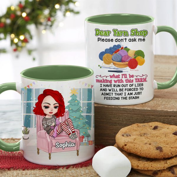 Please Don't Ask me What I'll Be Making With This Yarn Personalized Knitting Crochet Mug, Christmas Tree Decor Please Don't Ask me What I'll Be Making With This Yarn Personalized Knitting Crochet Mug, Christmas Tree Decor