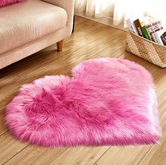 Plush Heart Shaped Carpet Non-Slip Mat Fluffy Rug Floor Plush Heart Shaped Carpet Non-Slip Mat Fluffy Rug Floor