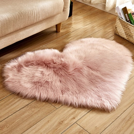 Plush Heart Shaped Carpet Non-Slip Mat Fluffy Rug Floor Plush Heart Shaped Carpet Non-Slip Mat Fluffy Rug Floor