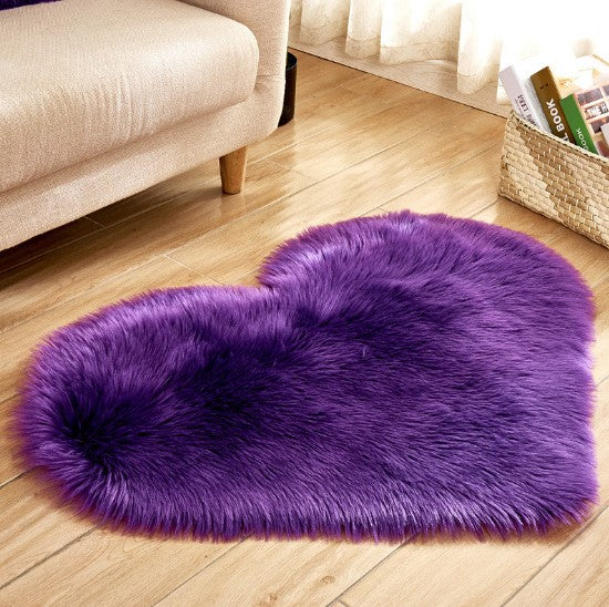 Plush Heart Shaped Carpet Non-Slip Mat Fluffy Rug Floor Plush Heart Shaped Carpet Non-Slip Mat Fluffy Rug Floor