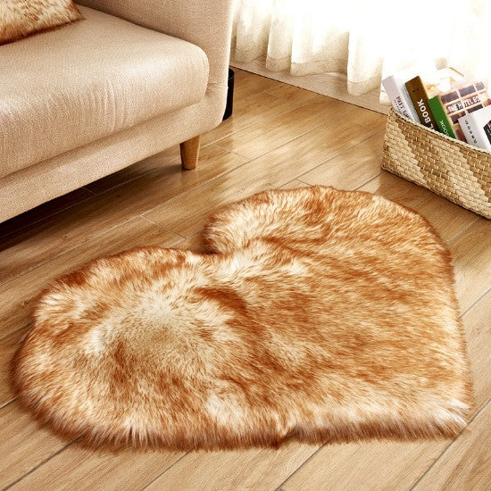 Plush Heart Shaped Carpet Non-Slip Mat Fluffy Rug Floor Plush Heart Shaped Carpet Non-Slip Mat Fluffy Rug Floor