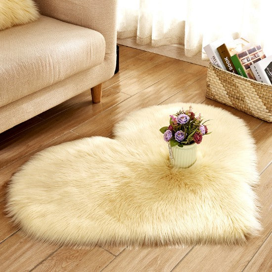 Plush Heart Shaped Carpet Non-Slip Mat Fluffy Rug Floor Plush Heart Shaped Carpet Non-Slip Mat Fluffy Rug Floor