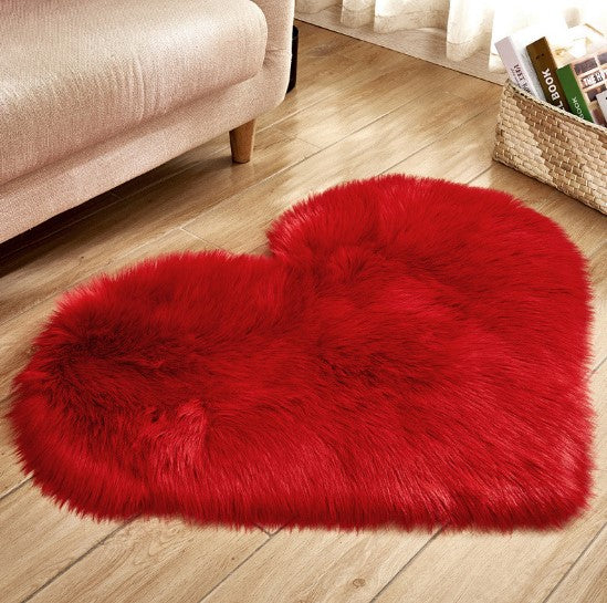 Plush Heart Shaped Carpet Non-Slip Mat Fluffy Rug Floor Plush Heart Shaped Carpet Non-Slip Mat Fluffy Rug Floor