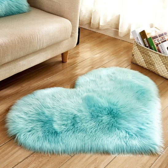 Plush Heart Shaped Carpet Non-Slip Mat Fluffy Rug Floor Plush Heart Shaped Carpet Non-Slip Mat Fluffy Rug Floor