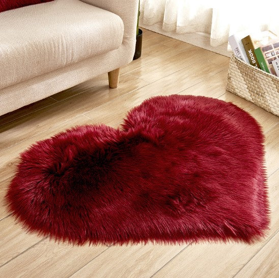 Plush Heart Shaped Carpet Non-Slip Mat Fluffy Rug Floor Plush Heart Shaped Carpet Non-Slip Mat Fluffy Rug Floor