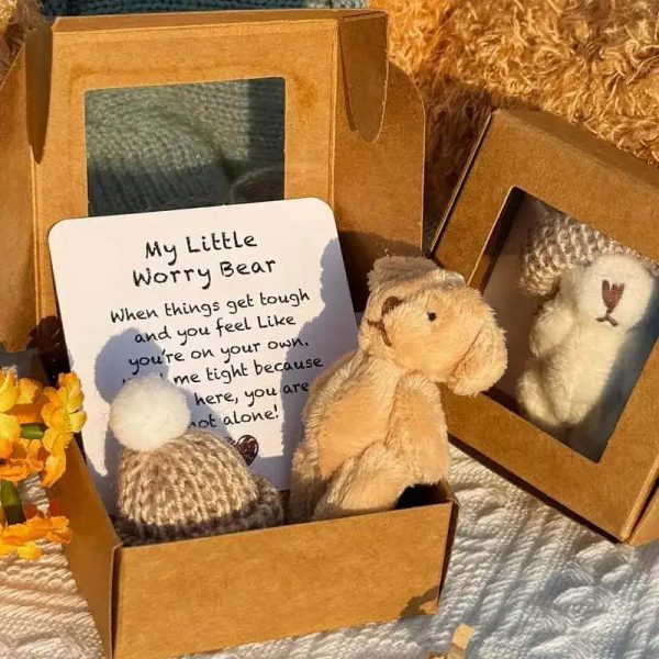 Pocket Worry Bear Plush with Encouragement Card Gift Box Pocket Worry Bear Plush with Encouragement Card Gift Box