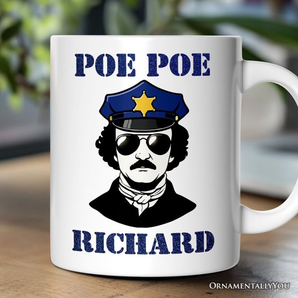 Police Edgar Allan Poe Poe Personalized Mug, Funny Gift with Custom Name Police Edgar Allan Poe Poe Personalized Mug, Funny Gift with Custom Name