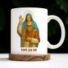 Pope Leo XIV Coffee Mug Featuring Pope and Virgin Mary - Personalized Custom Coffee Mug - FTH083_MG