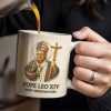 Pope Leo XIV First American Pope, Pope With American Flag And Cross - Personalized Custom Coffee Mug - FTH091_MG Pope Leo XIV First American Pope, Pope With American Flag And Cross - Personalized Custom Coffee Mug - FTH091_MG