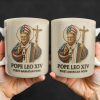 Pope Leo XIV First American Pope, Pope With American Flag And Cross - Personalized Custom Coffee Mug - FTH091_MG Pope Leo XIV First American Pope, Pope With American Flag And Cross - Personalized Custom Coffee Mug - FTH091_MG