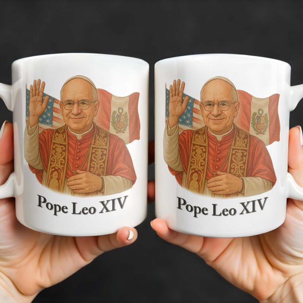 Pope Leo XIV, Flags - Personalized Custom Coffee Mug - FTH086_MG Pope Leo XIV, Flags - Personalized Custom Coffee Mug - FTH086_MG