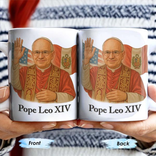 Pope Leo XIV, Flags - Personalized Custom Coffee Mug - FTH086_MG Pope Leo XIV, Flags - Personalized Custom Coffee Mug - FTH086_MG