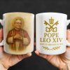 Pope Leo XIV, Servus Servorum Dei, Portrait and Religious Emblem - Personalized Custom Coffee Mug - FTH085_MG Pope Leo XIV, Servus Servorum Dei, Portrait and Religious Emblem - Personalized Custom Coffee Mug - FTH085_MG