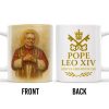 Pope Leo XIV, Servus Servorum Dei, Portrait and Religious Emblem - Personalized Custom Coffee Mug - FTH085_MG Pope Leo XIV, Servus Servorum Dei, Portrait and Religious Emblem - Personalized Custom Coffee Mug - FTH085_MG
