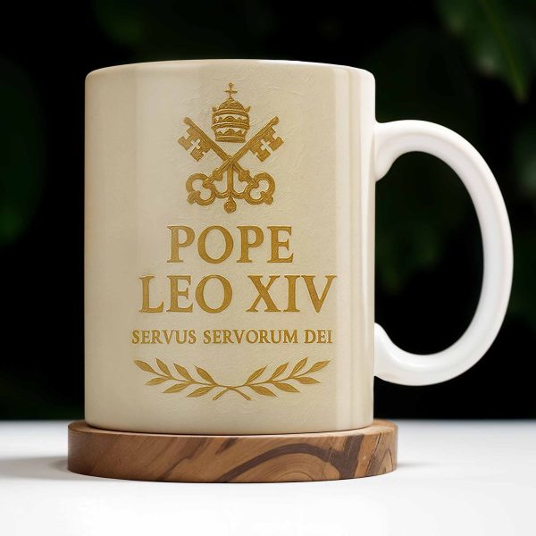 Pope Leo XIV Servus Servorum Dei, Religious Symbols - Personalized Custom Coffee Mug - FTH089_MG Pope Leo XIV Servus Servorum Dei, Religious Symbols - Personalized Custom Coffee Mug - FTH089_MG