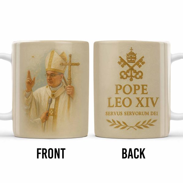 Pope Leo XIV Servus Servorum Dei, Religious Symbols - Personalized Custom Coffee Mug - FTH089_MG Pope Leo XIV Servus Servorum Dei, Religious Symbols - Personalized Custom Coffee Mug - FTH089_MG