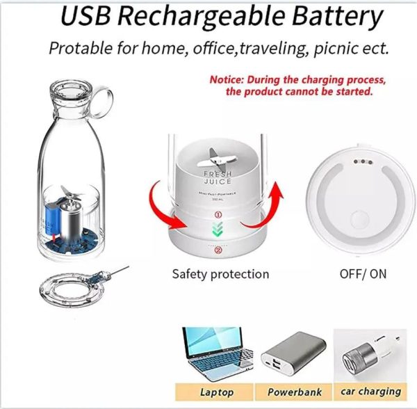 Portable Mini Juice Blender Bottle With Wireless Charging Portable Mini Juice Blender Bottle With Wireless Charging