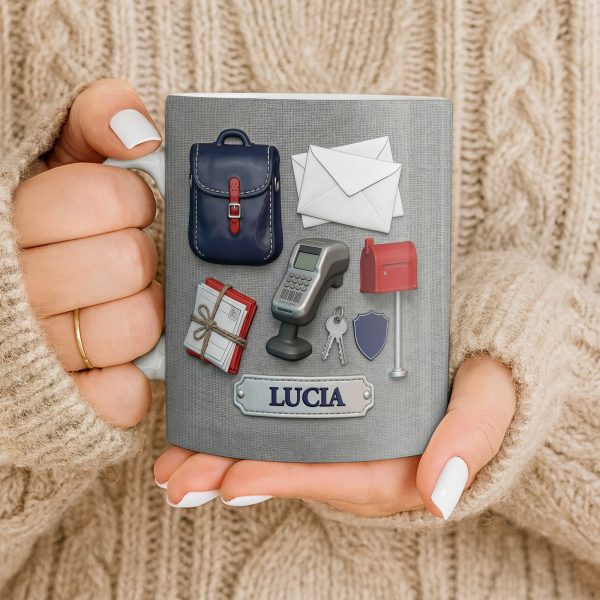 Postal Worker Essentials, Mail Bag And Scanner - Personalized Custom Coffee Mug - JBS125_MG Postal Worker Essentials, Mail Bag And Scanner - Personalized Custom Coffee Mug - JBS125_MG