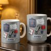 Postal Worker Essentials, Mail Bag And Scanner - Personalized Custom Coffee Mug - JBS125_MG Postal Worker Essentials, Mail Bag And Scanner - Personalized Custom Coffee Mug - JBS125_MG
