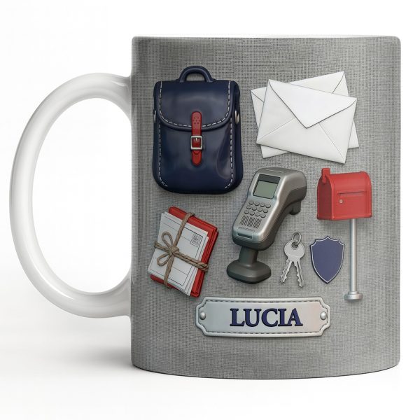Postal Worker Essentials, Mail Bag And Scanner - Personalized Custom Coffee Mug - JBS125_MG Postal Worker Essentials, Mail Bag And Scanner - Personalized Custom Coffee Mug - JBS125_MG